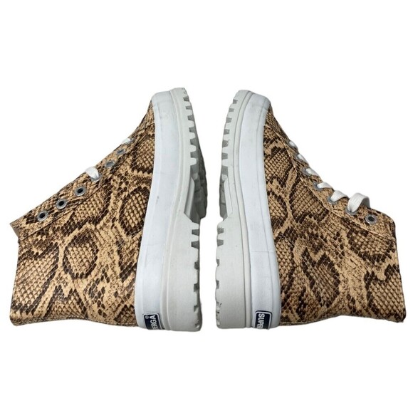 Superga Ankle Boots Tan Snake Synthetic Leather 2341 Womens Size 6 US NEW NIB - Picture 5 of 11
